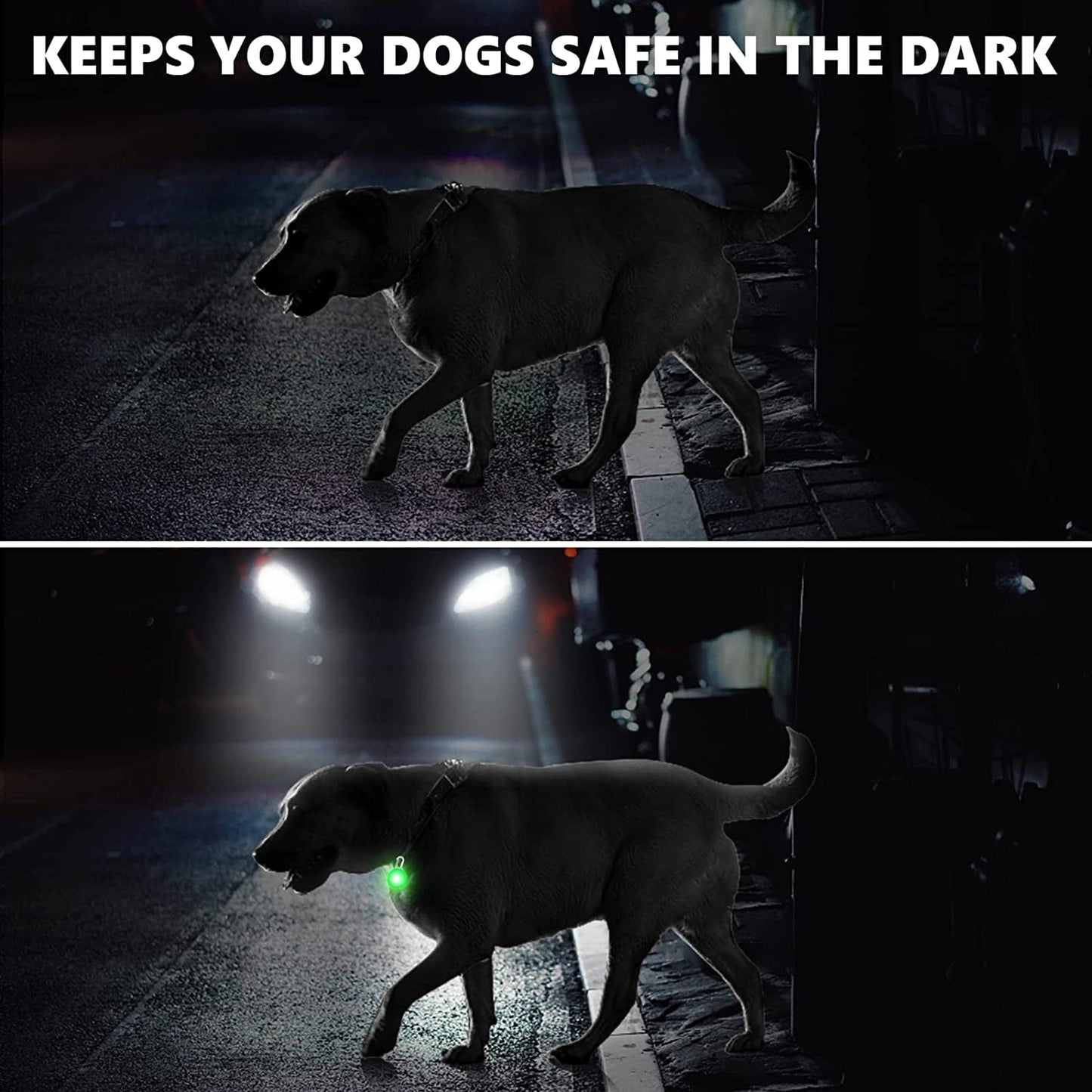LED Dog Collar Light, 4pcs Dog Lights for Night Walking Camping Clip-on LED Dog Tag Light for Dog Collar