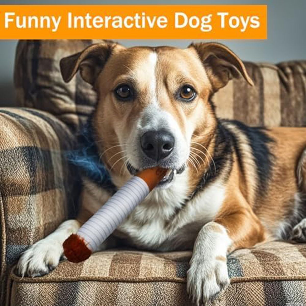 Magicorange Giggle Puff Stick Dog Toys Set, 3 Packs Interactive Squeaky Plush Toys with Box, Great for Small to Medium Dog Sizes