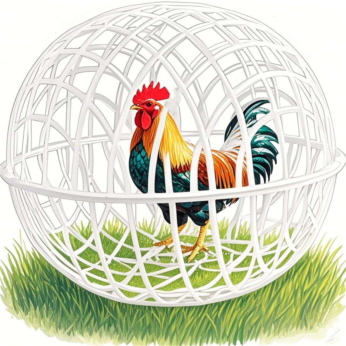 Movable Chicken Coop Ball â 2025 New Round Hutch for Free-Range Poultry â Rolling Cage for Chicks, & Rabbits â Prevents Dog Attacks & Horse Trampling â Outdoor Farm Pet Safety Gift