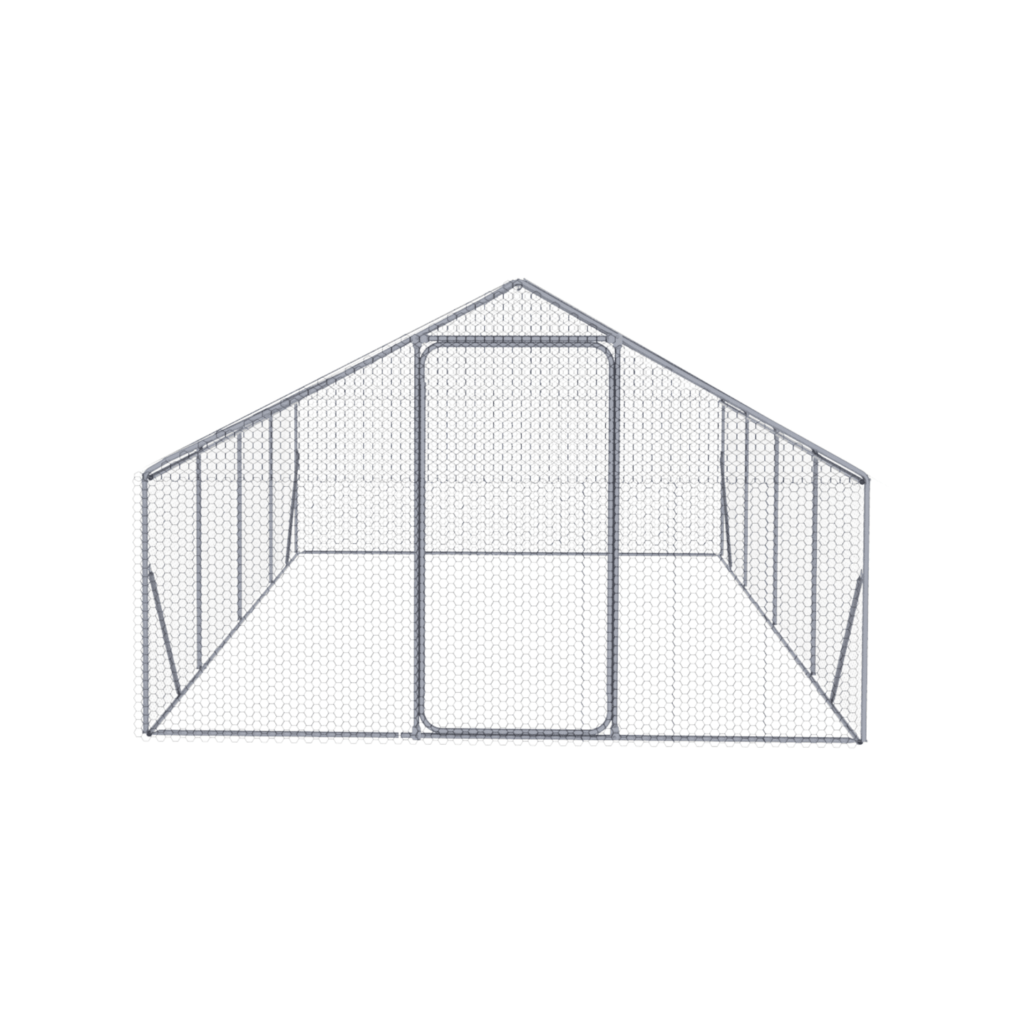 Coowa Outdoor Metal Chicken Coop 20 x 10 x 6 FT Large Chicken Run 3 Unit Walk in Poultry Hen Pen Cage with Lockable Door for Backyard Farm