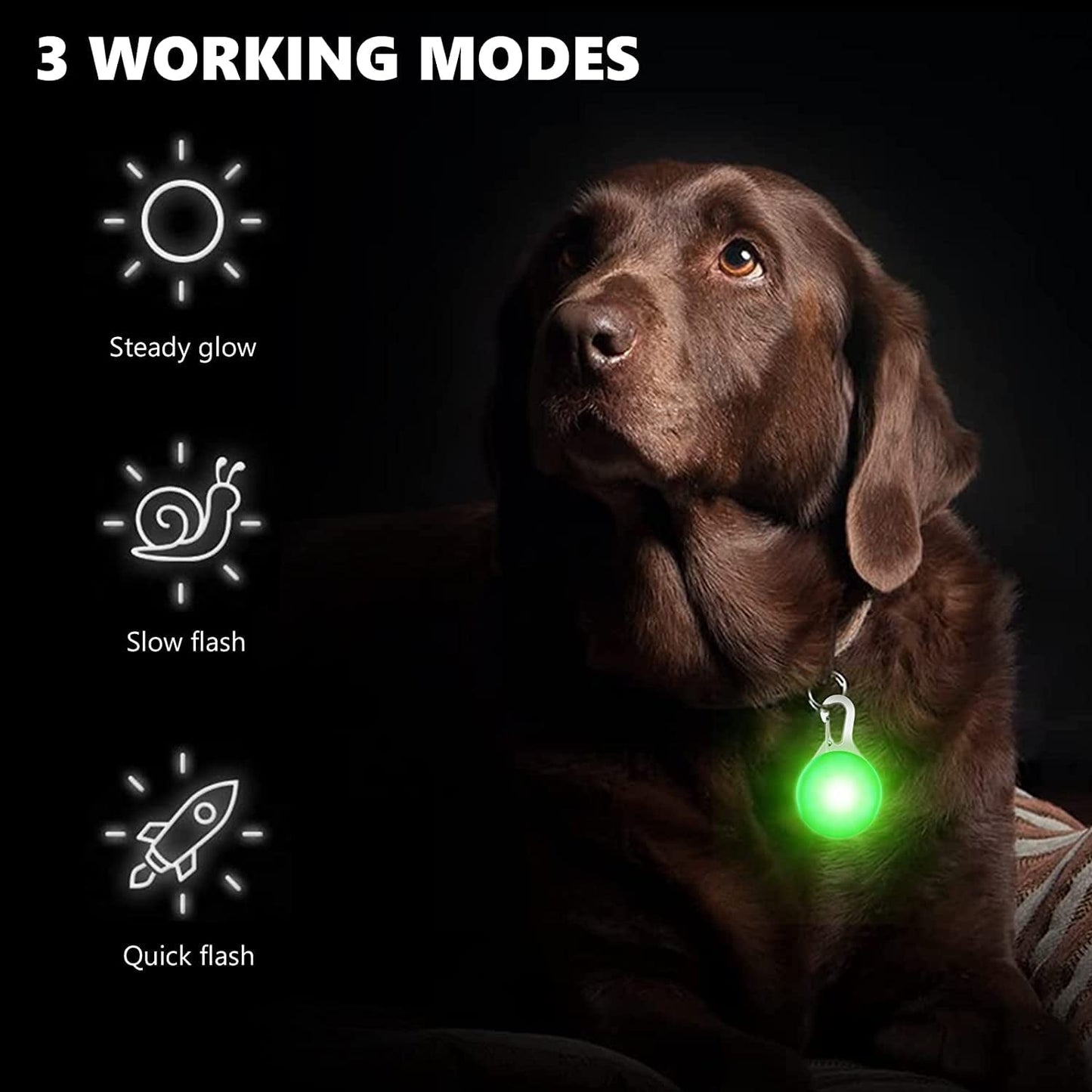 LED Dog Collar Light, 4pcs Dog Lights for Night Walking Camping Clip-on LED Dog Tag Light for Dog Collar
