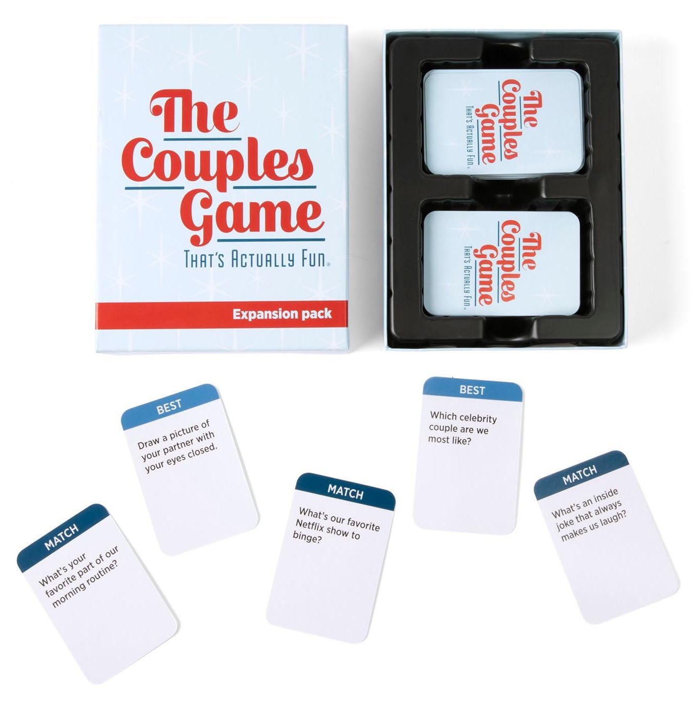 The Couples Game That's Actually Fun Expansion Pack | 150 Fun Questions to Play with Your Partner | Couples Card Games | Party Card Games for Date Nights & Valentine's Day | Ages 17 Up