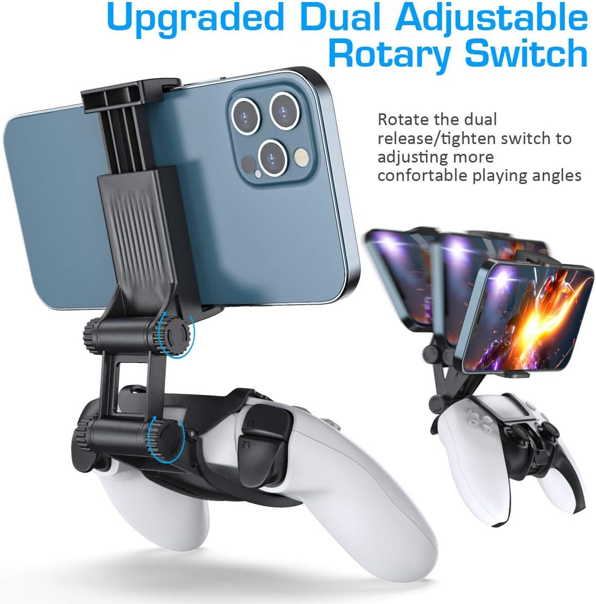 OIVO PS5 Controller Phone Mount Clip, Mobile Gaming Clip Cell Phone Stand Holder Replacement for PlayStation 5 Dualsense Controller Remote Play