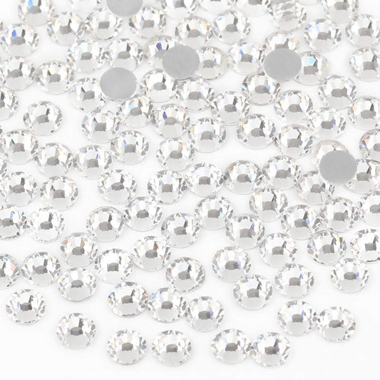 beadsland Flat Back Crystal Rhinestones Round Gems for Nail Art and Craft Glue Fix, Crystal (2.3-2.5mm) SS8/1440pcs