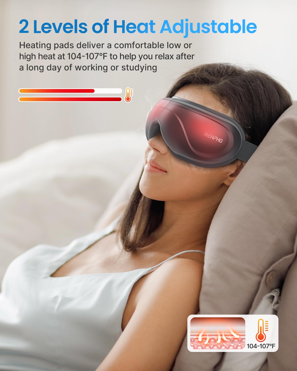 RENPHO Eye Massager with Heat, Valentines Day Gifts for Her Him Birthday Gifts for Women Mom, FSA Eligible HSA Eye Mask for Migraine,Sleep Mask for Dry Eyes Relax, Handheld Massager Eyeris 1