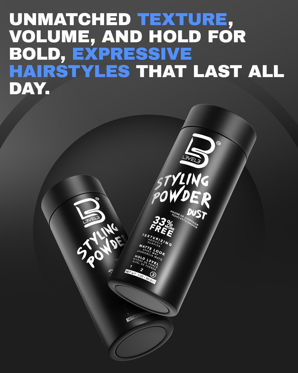 Level 3 Men's Styling Powder – Natural Look | Easy Application, No Grease