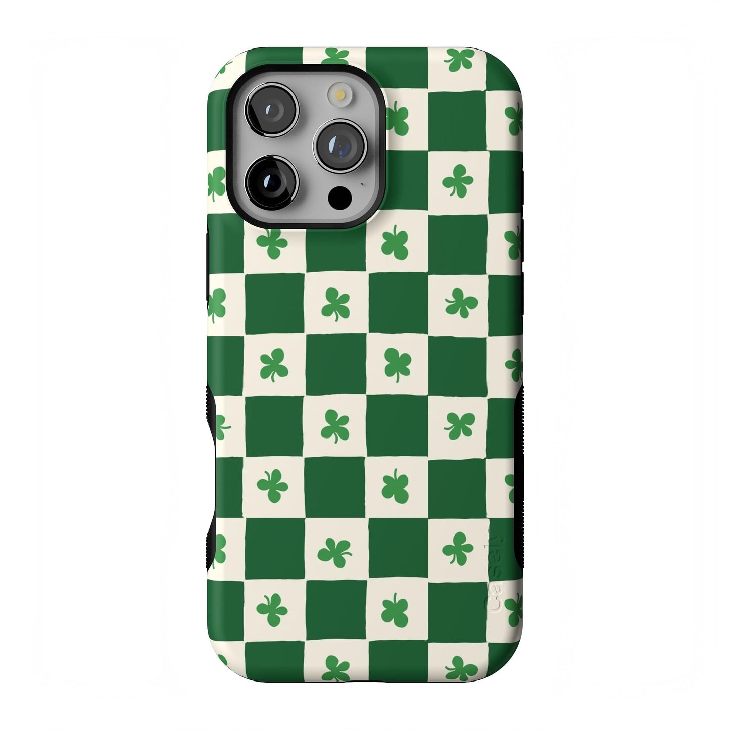 Casely iPhone 16 Pro Case | Fit Check | Neutral Checkerboard | Compatible with MagSafe | Bold Protective Design