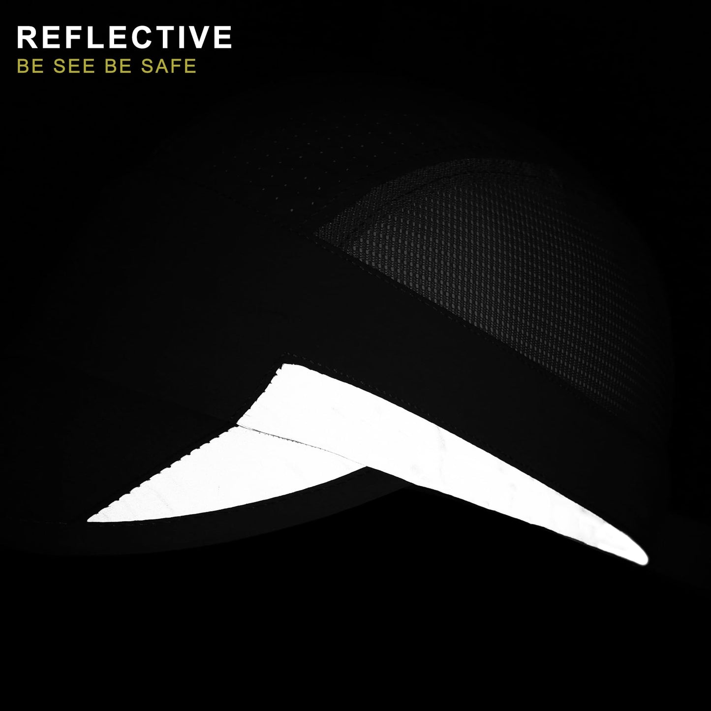 GADIEMKENSD Running Hat, Mens Outdoor Hat Unstructured Baseball Cap UPF 50 UV SPF Exercise Run Caps Reflective Breathable Light Sun Hats Quick Dry Mesh Summer Sports Hat Cap Men Woman Under 10 Black