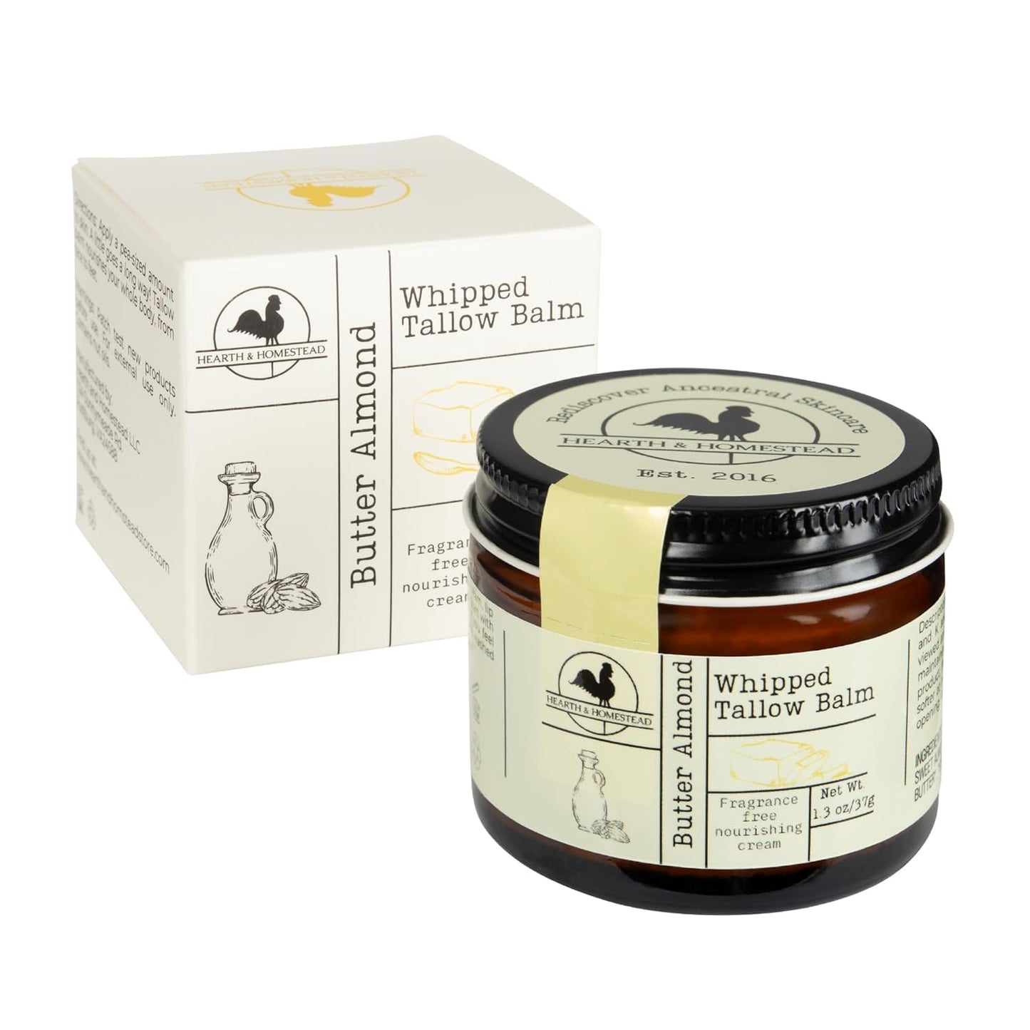 Handmade Organic Whipped Tallow Balm | Vanilla Orange | 1.3 Oz for Eczema & Rosacea