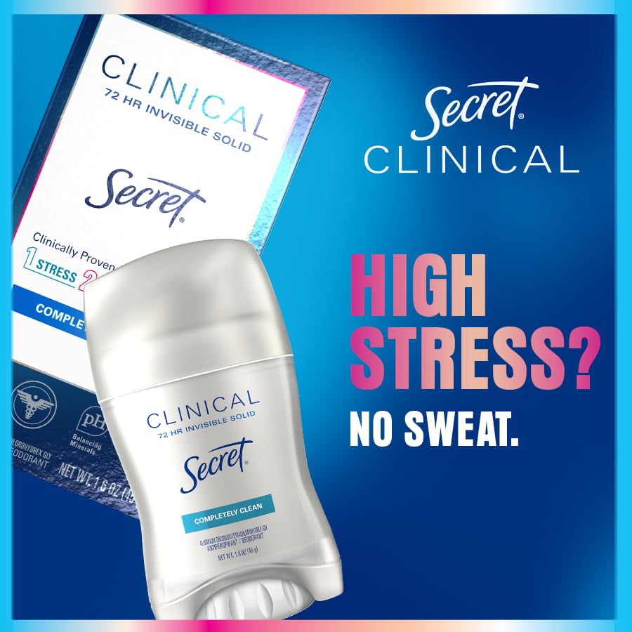 Secret Clinical Strength Antiperspirant Deodorant for Women | 72Hr Sweat & Odor Protection | Cool Waterlily Scent