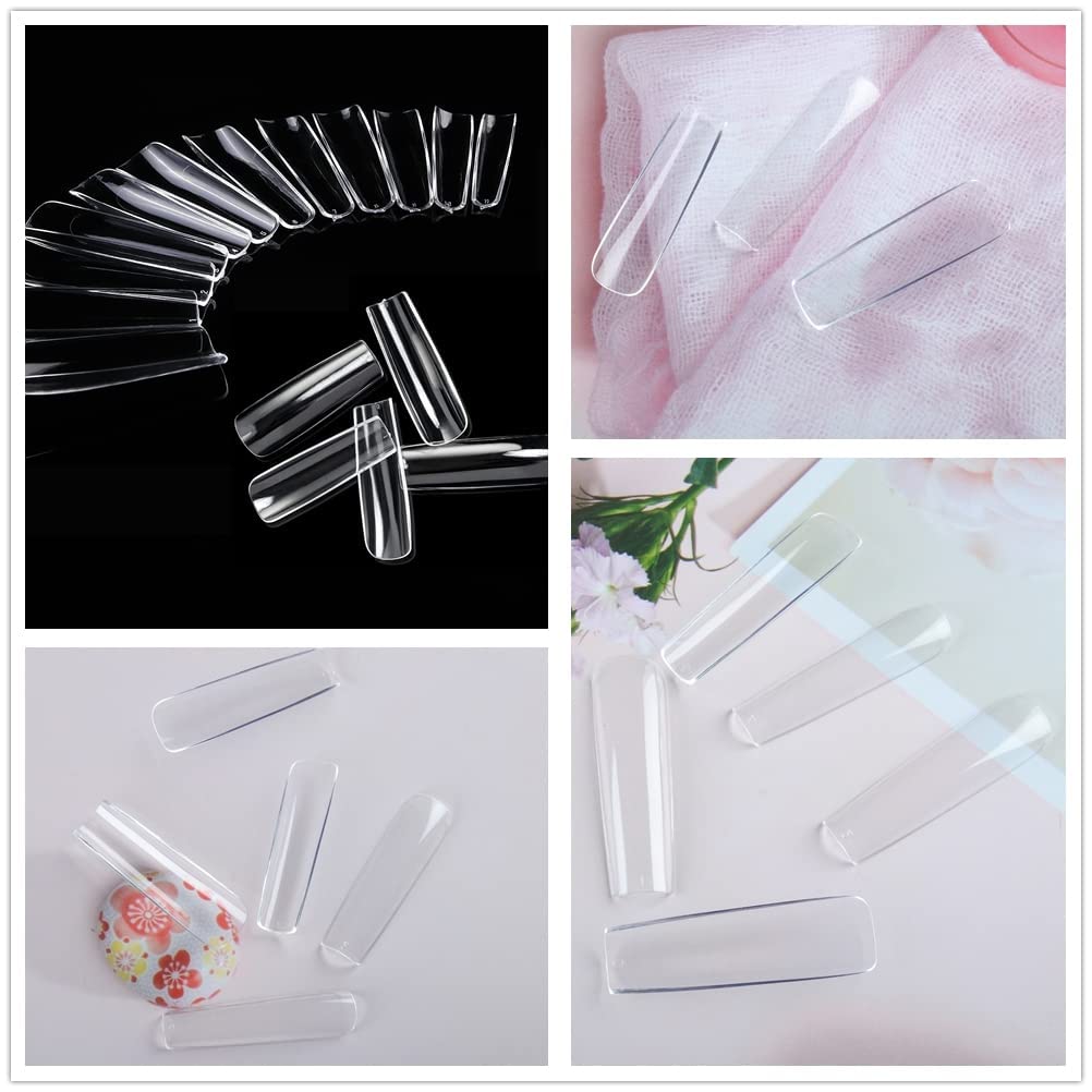 Extra Short Square Fake Nails | 216pcs Gel Tips | Full Cover Acrylic for DIY