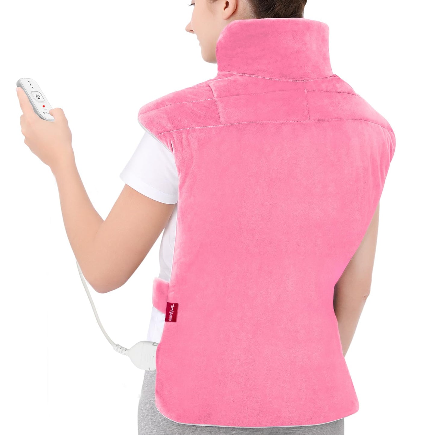 Comfytemp Upgraded Heating Pad for Back Neck Shoulders Deeper Pain Relief, 22"x33" Large Weighted Electric Heat Pad, Gifts for Women Men, Safe Design — 2H Auto-Off, Soft & Washable