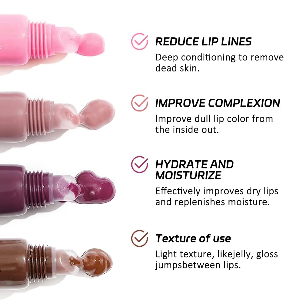 1Pcs Tinted Lip Balm Serum Makeup, Squeeze Hydrating Tint Lips Balms Serum Cosmetic, Women Care Glossy Nourishing Plumping Lip Stain Gloss Lipstick, Suitable for dry lips, Long-Lasting Color 03