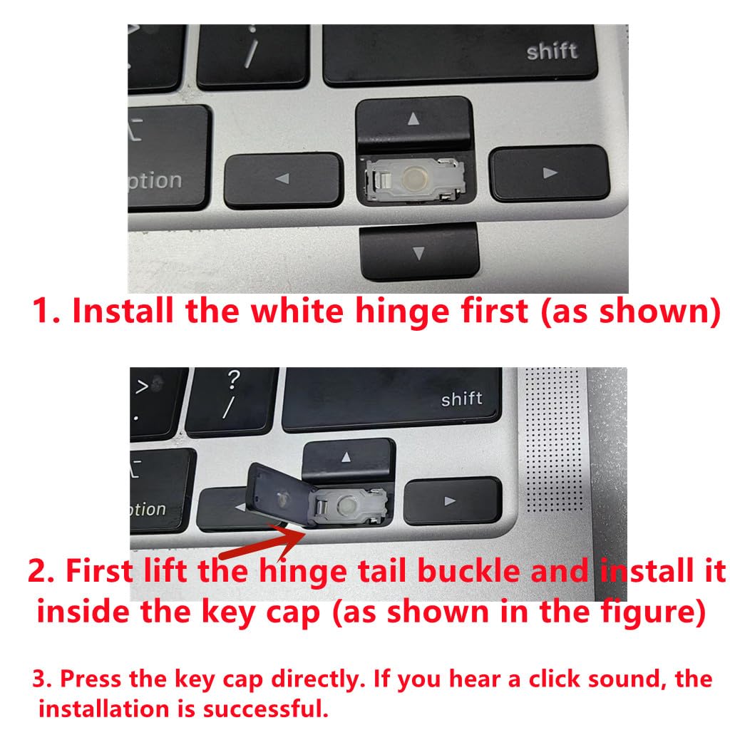 Replacement Left/Up(Down)/Right Arrow Keycap Keys Scissor Clip Hinge Compatible with MacBook Pro/Air A2141 A2251 A2289 A2179 A2337 A2338 A2442 A2485 2019-2022 (UP (Down) Arrow)