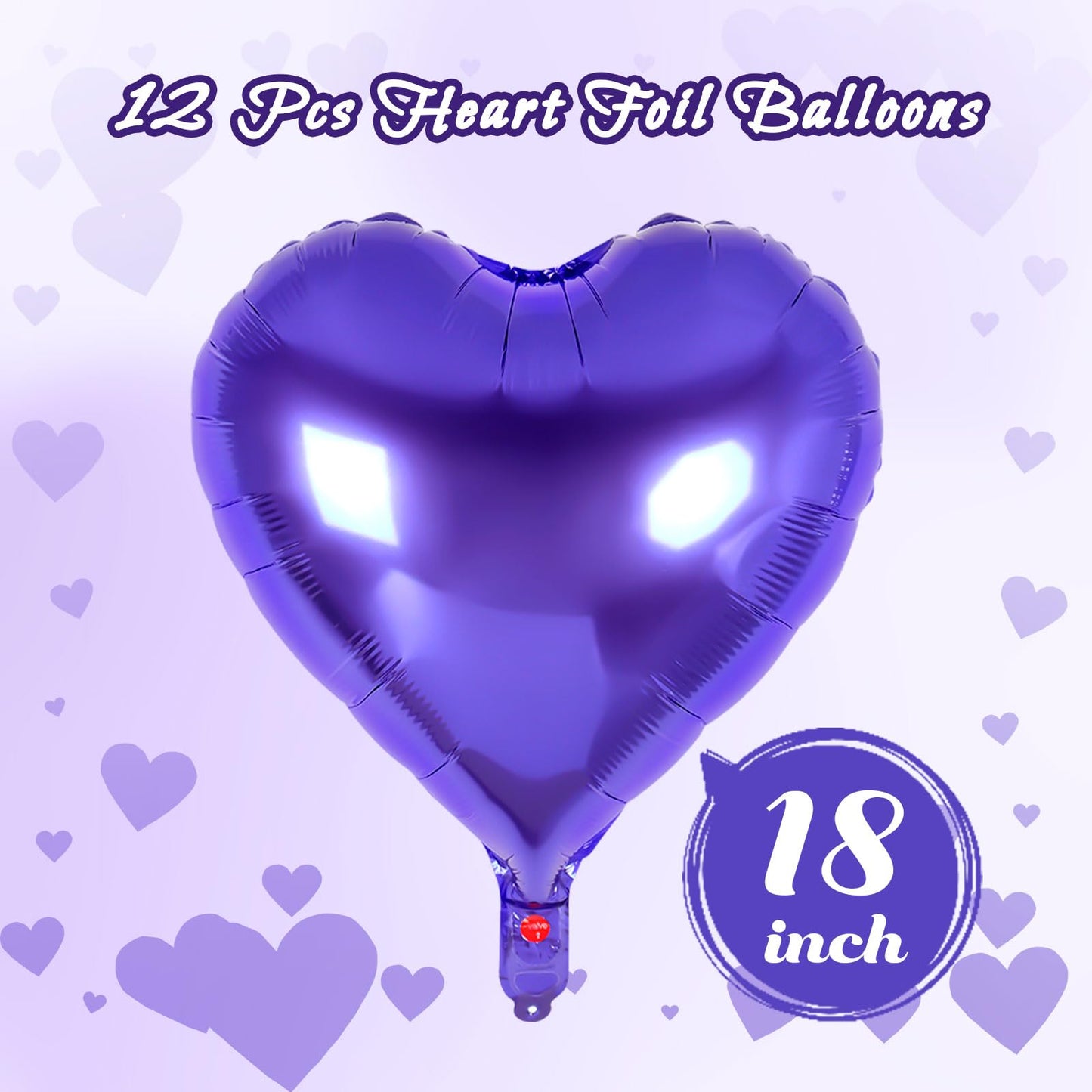 12 Pcs Red Heart Balloons,18 Inch Heart Foil Balloons Love Balloon Valentine Balloon for Birthday Party Wedding Engagement Party Baby Shower Valentine Day Decorations (red)