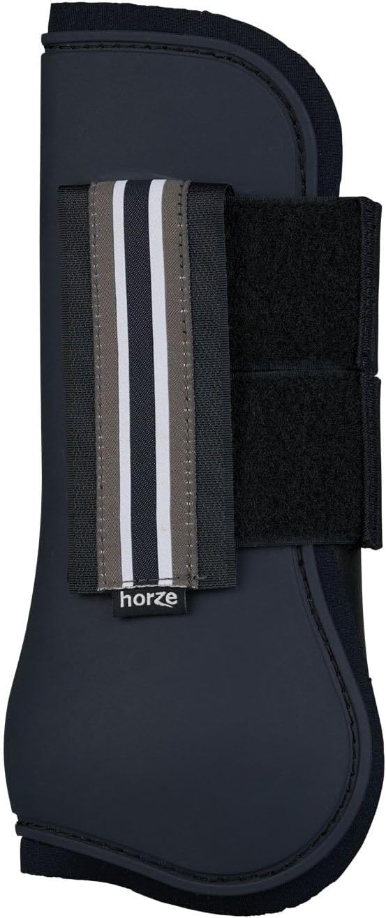 HORZE Adepto Open Front Tendon Boots | Durable Shell with Neoprene Lining - Dark Navy - Warmblood