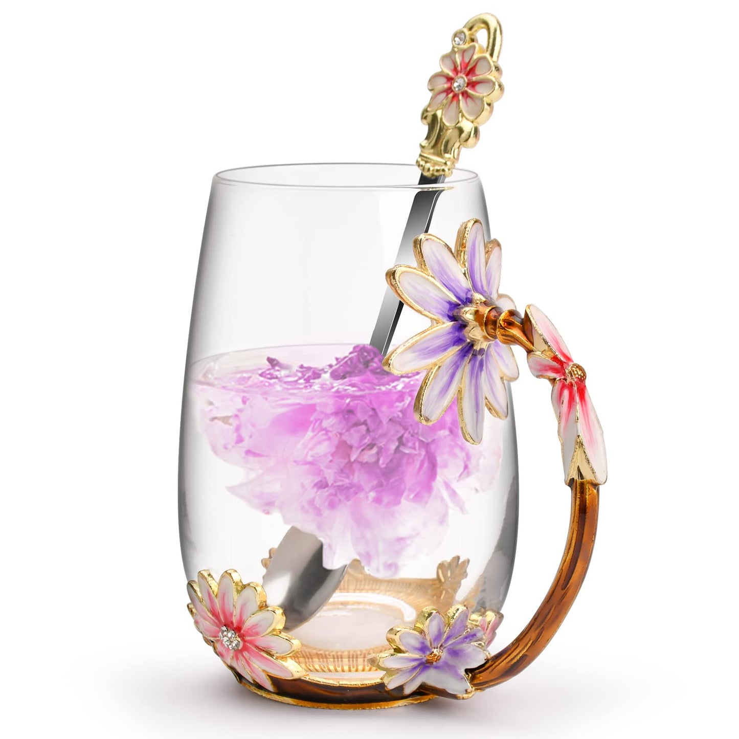 OEAGO Gifts for Mom Women Valentines Day Gifts for Her Glass Coffee Enamels Mug Best Birthday Valentine's for Girlfriend Wife Mothers Day from Daughter Son Tea Cup Stocking Stuffers Christmas