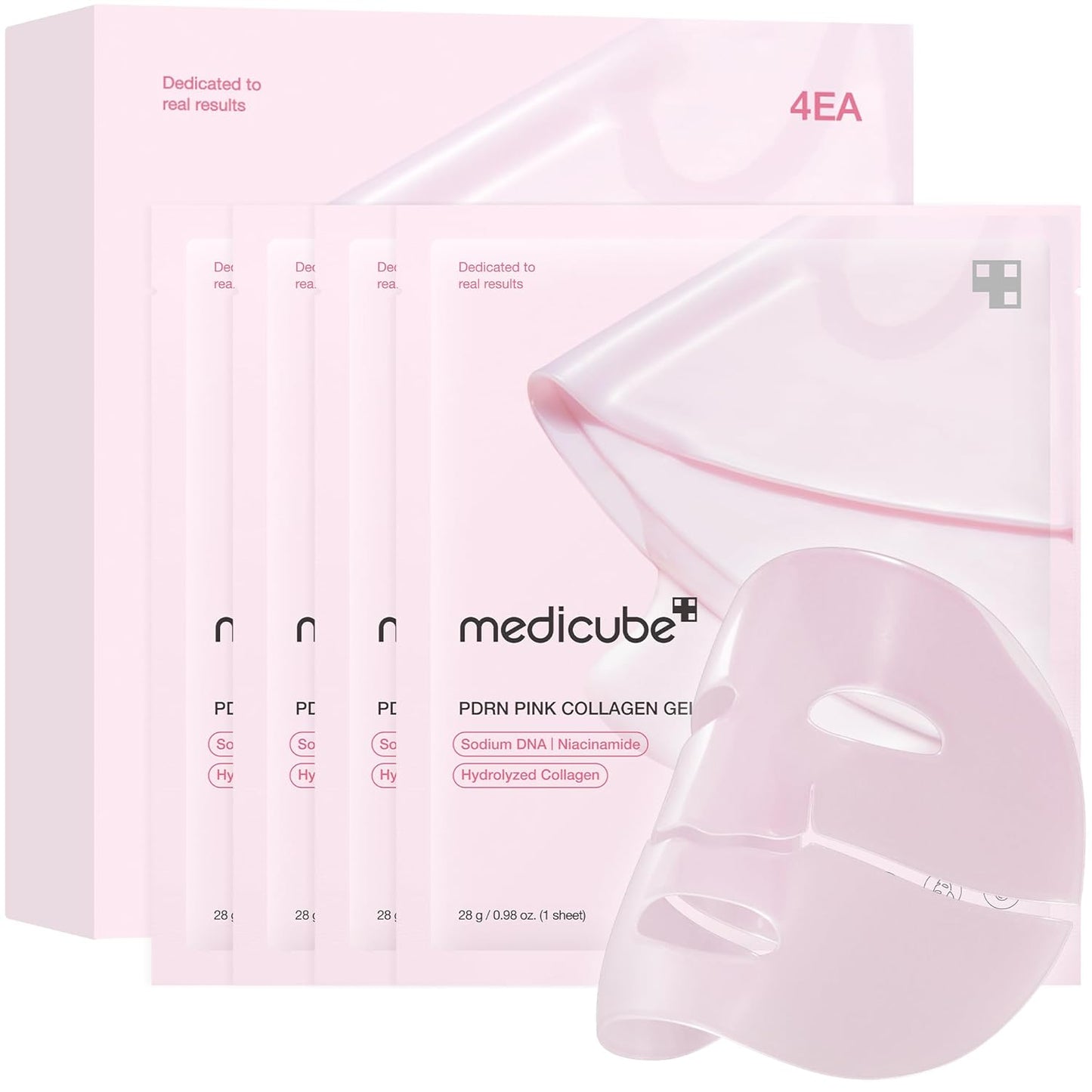 Medicube Salmon DNA PDRN Collagen Jelly Mask | Hydrating Overnight Gel for Glass Skin – 28g, 4 Pack
