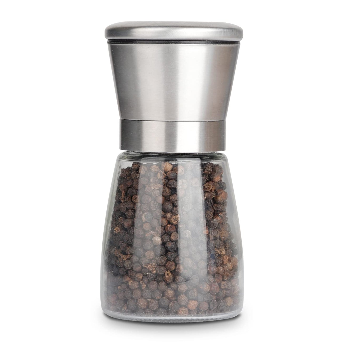 Gulex® Pepper Grinder Pepper Mill, Salt Grinder Refillable,(Single Package) Adjustable, Stainless Steel Sea Salt Shaker with Ceramic Rotor (1 pack)