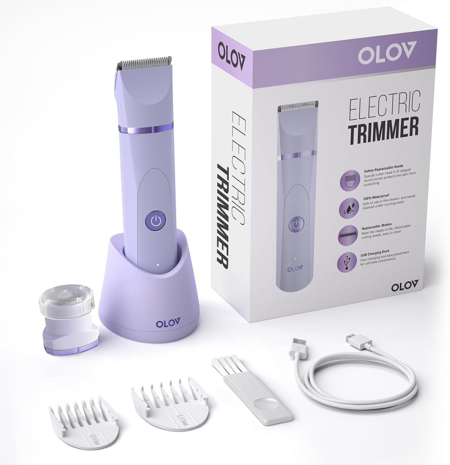OLOV Waterproof Electric Body Hair Trimmer | Groin & Bikini Trimmer for Men & Women | USB Rechargeable