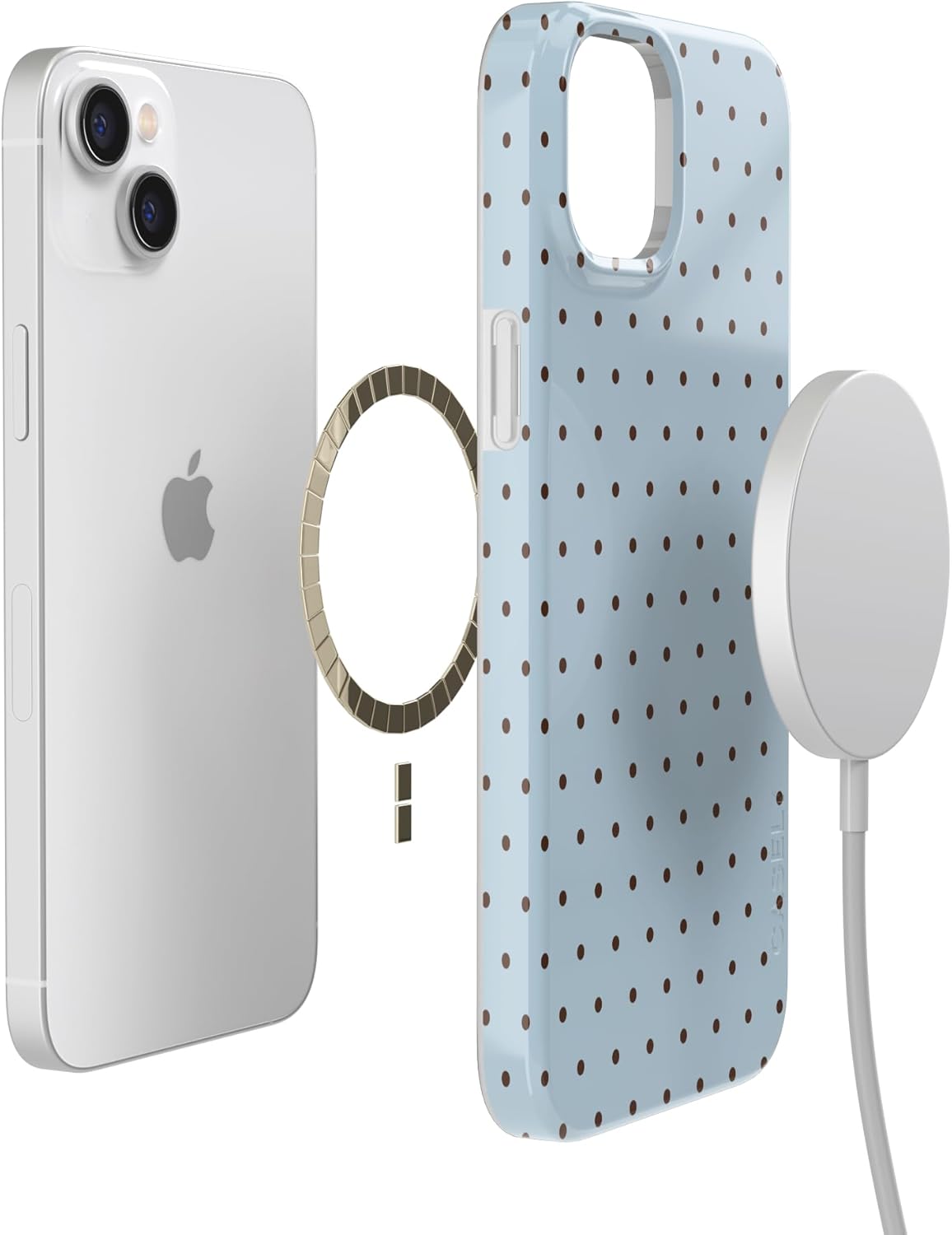Casely iPhone 14 Case | Fit Check | Neutral Checkerboard | Compatible with MagSafe | Classic Ultra Slim Design