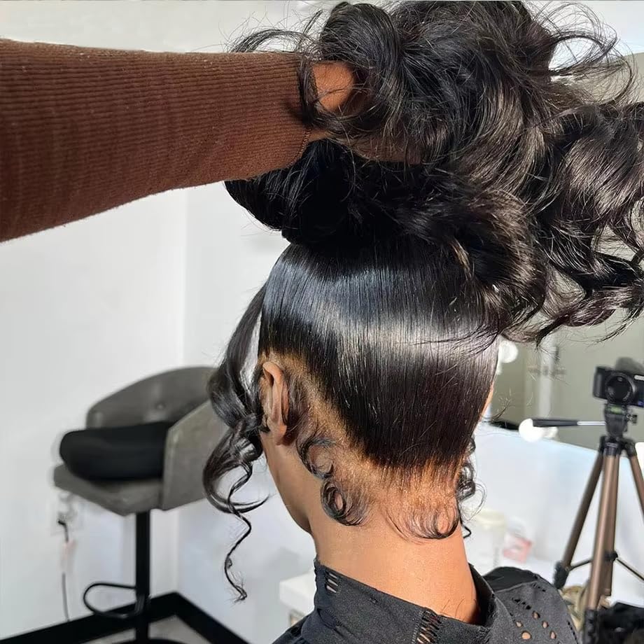 sdamey 360 Straight Lace Front Wigs Human Hair HD Transparant Full Lace Wigs For Women 200 Density Wigs Human Hair Pre Plucked With Baby Hair 12A Brazilian Virgin Hair Natural Color 18inch