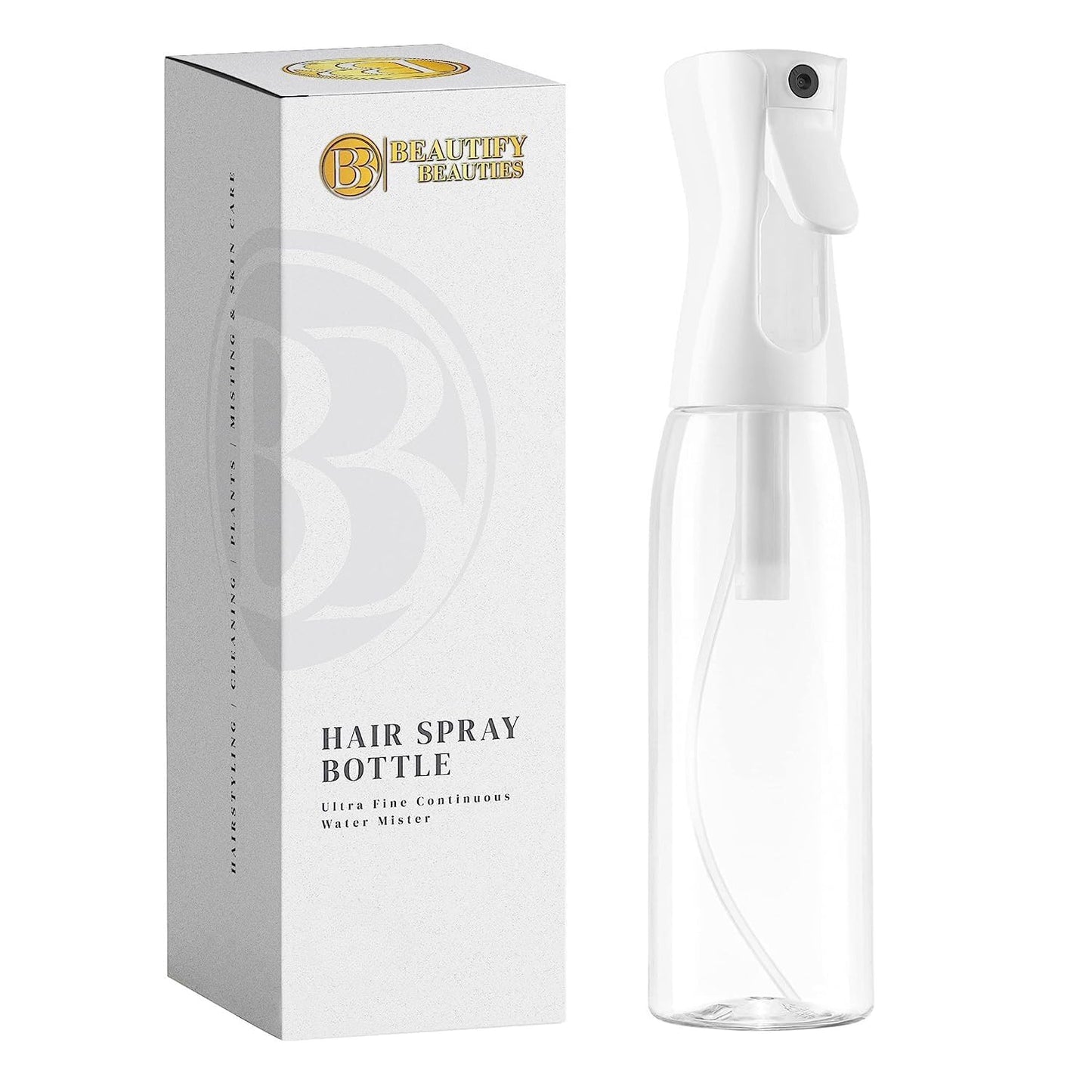 Ultra Fine Continuous Hair Spray Bottle | 6.8 Oz | White | Misting & Styling