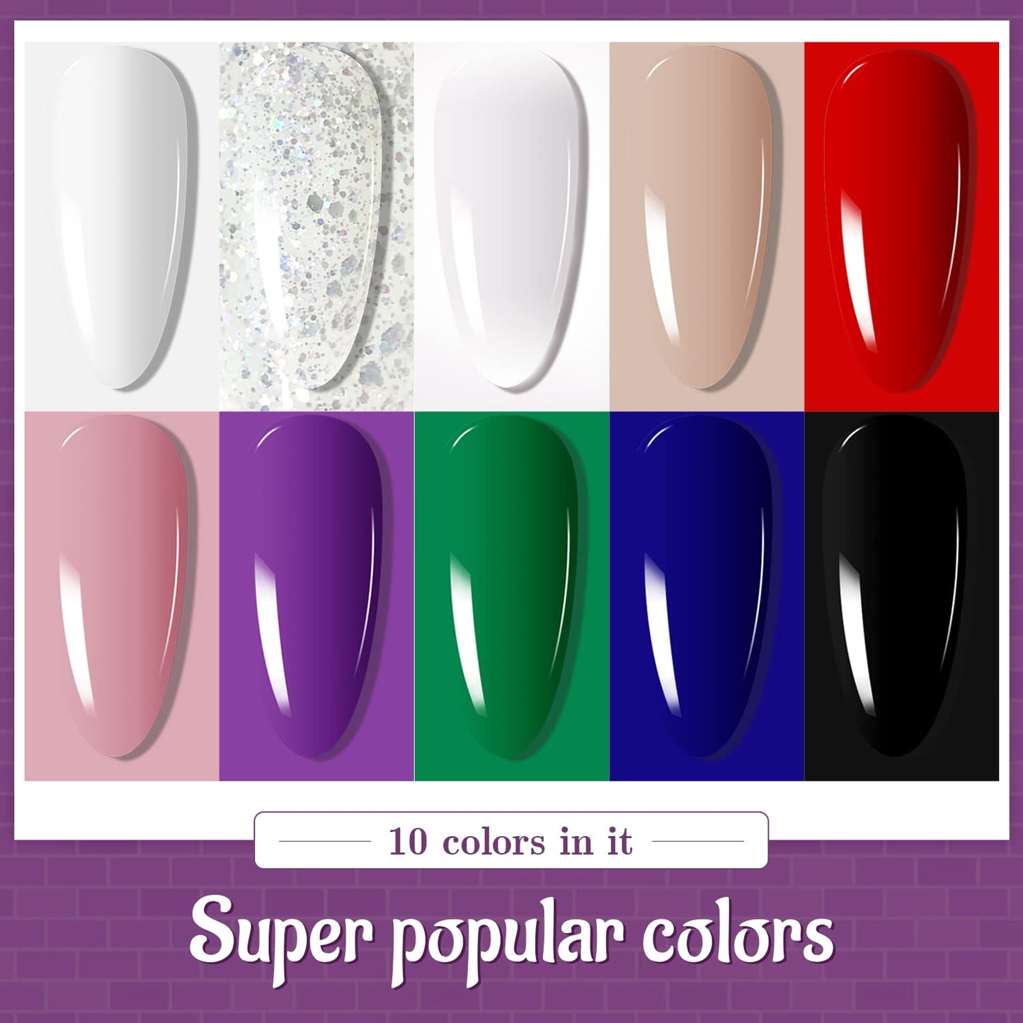 60-Piece Gel Nail Polish Starter Kit | UV Light, 55 Colors, Easy Application