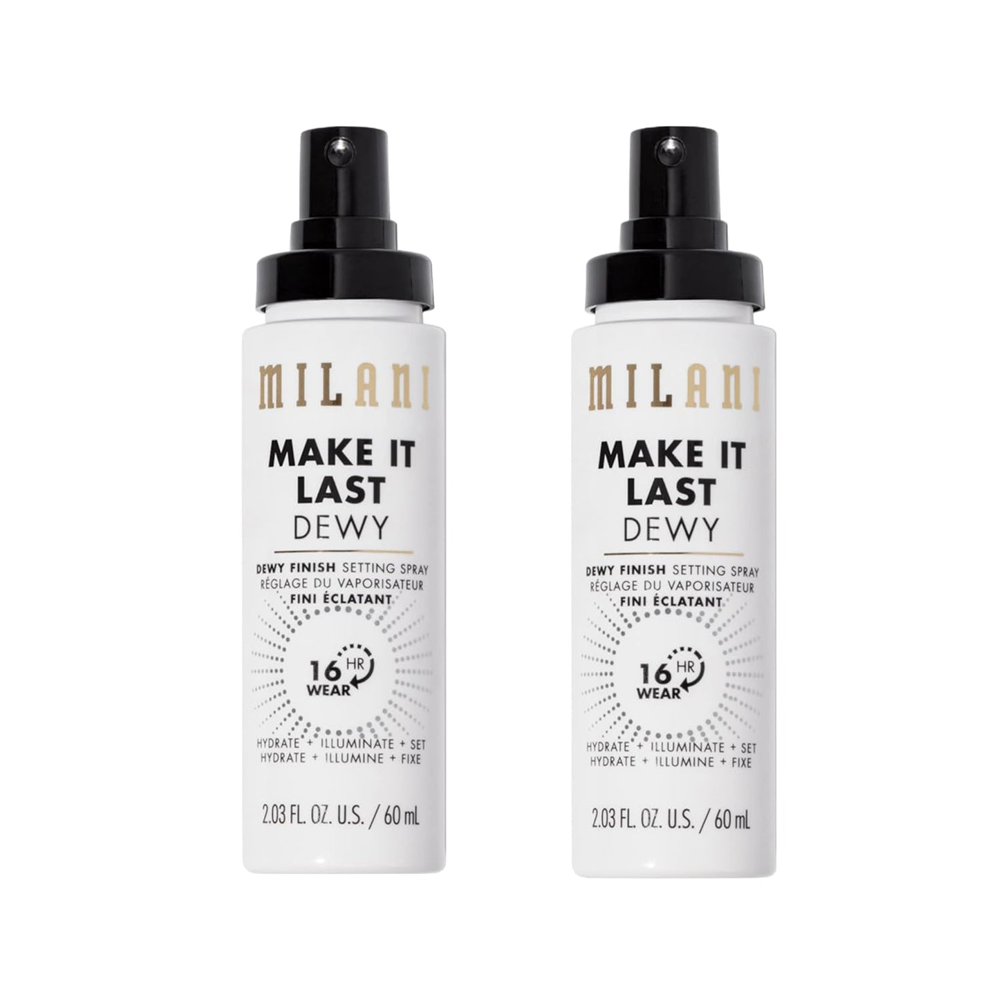 Milani Setting Spray & Primer 2-Pack | Hydrating Niacinamide & Matte Charcoal