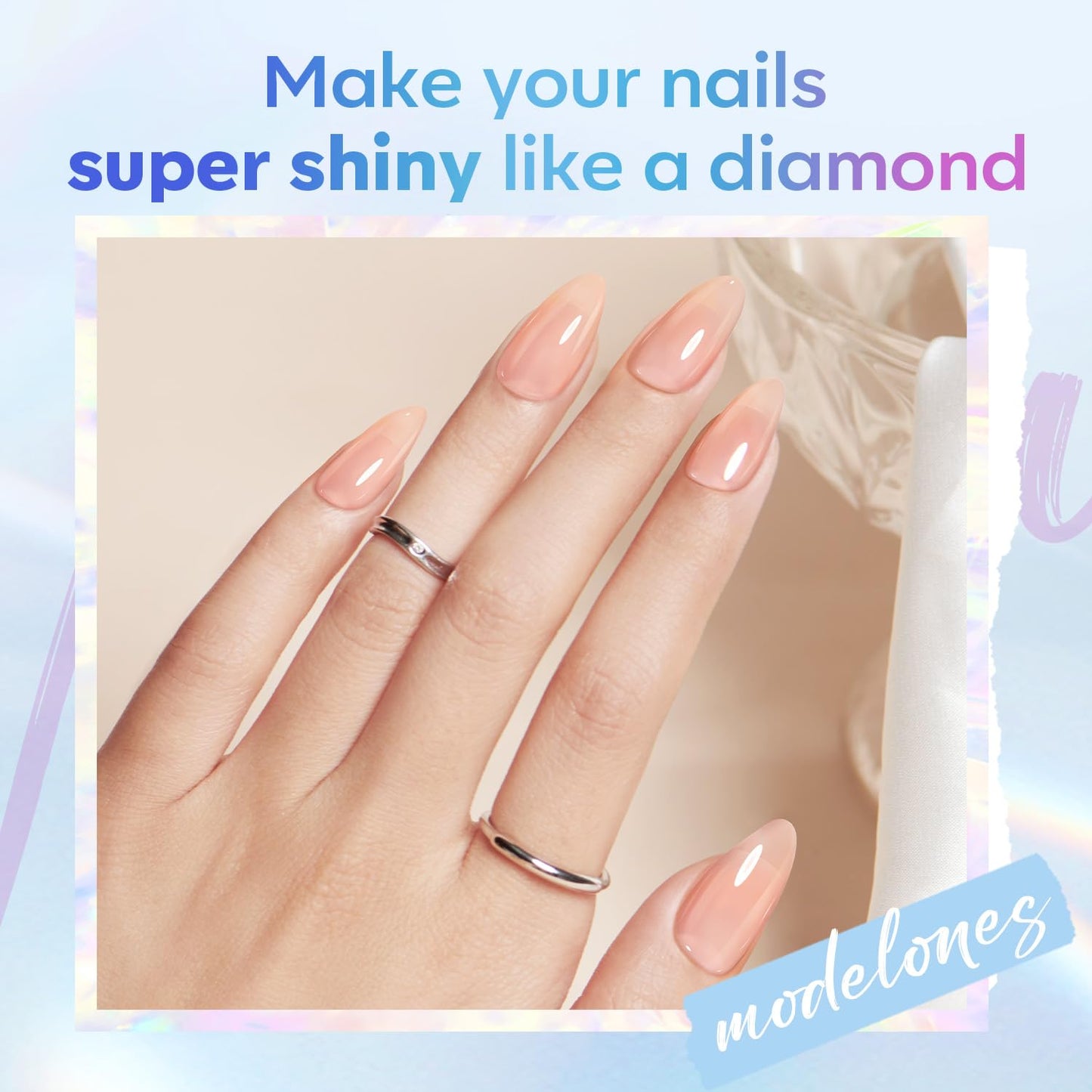 Modelones 15ml Gel Top Coat | Super Shiny No Wipe Base & Top Coat Set