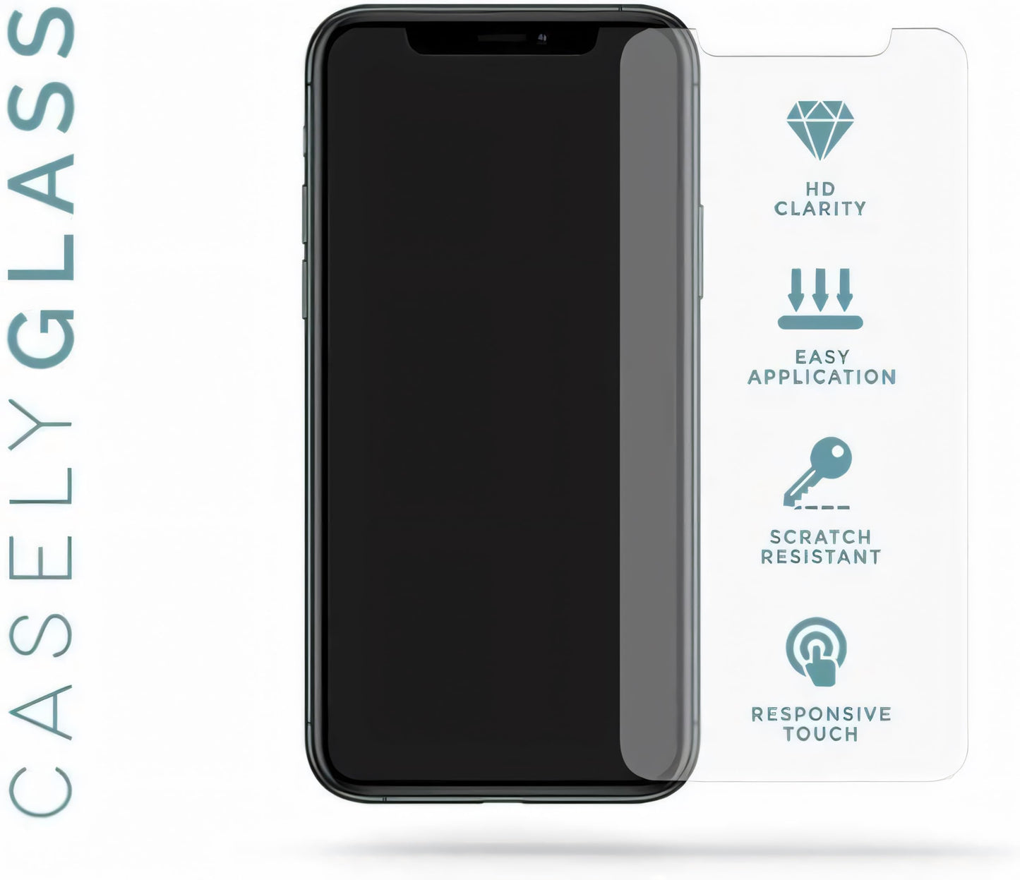 Casely iPhone 16, iPhone 15 Premium Tempered Glass Screen Protector