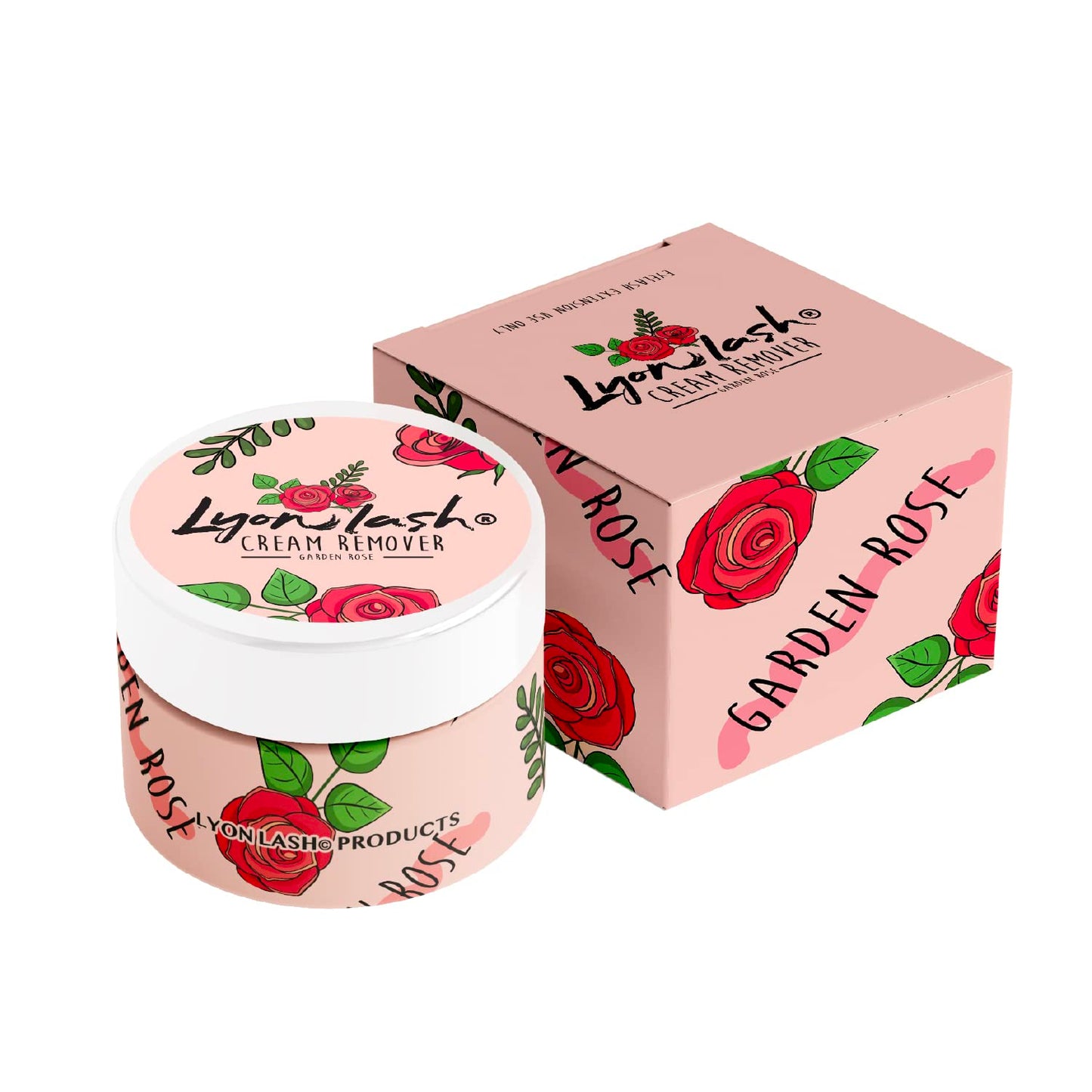 LyonLash Pro Gentle Cream Remover 15g 0.51fl. oz | Removes Eyelash Extension Glue Effectively| Low Irritation for Sensitive Skin | Essential Lash Extensions Supplies (Garden Rose)