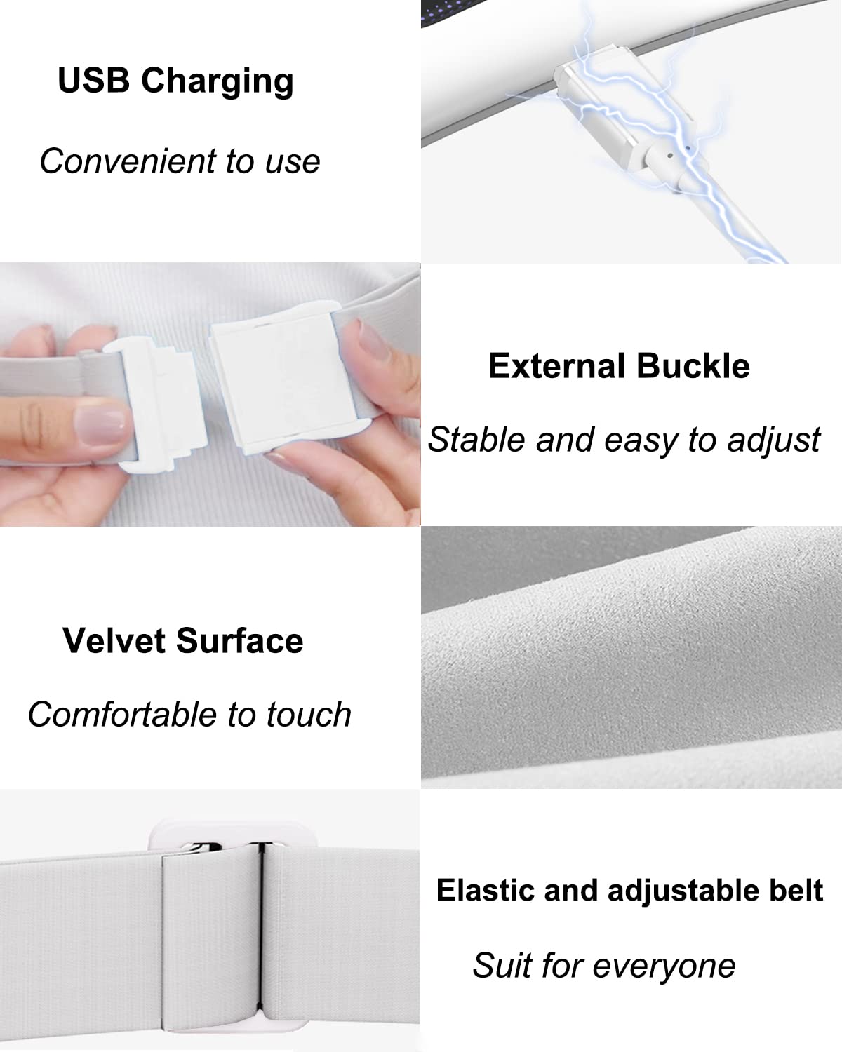 Electric Heating Pad, Portable Cordless Menstrual Heating Pad with 4 Heat Levels and 4 Massage Modes, Fast Large Heating Belly Wrap Belt for Cramps, Back Pain Relief Gifts for Women Girls Her(Black)