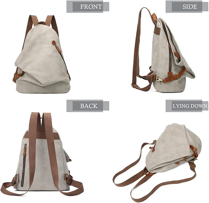 KL928 PU Leather Vintage Backpack – Large Casual Daypack Outdoor Travel Rucksack Hiking Backpacks for Men Women