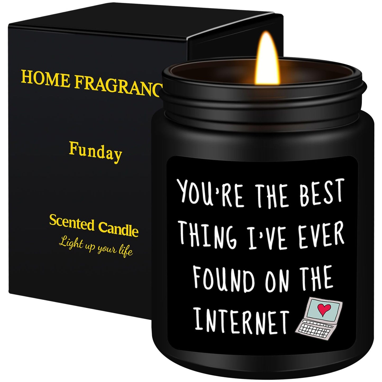 Homsolver Valentines Unique Day Gifts for Him, Boyfriend, Husband, Men, Funny Anniversary Birthday Christmas Valentines Romantic Gifts for Him, Boyfriend, Black Cedar Juniper Sandalwood Candle