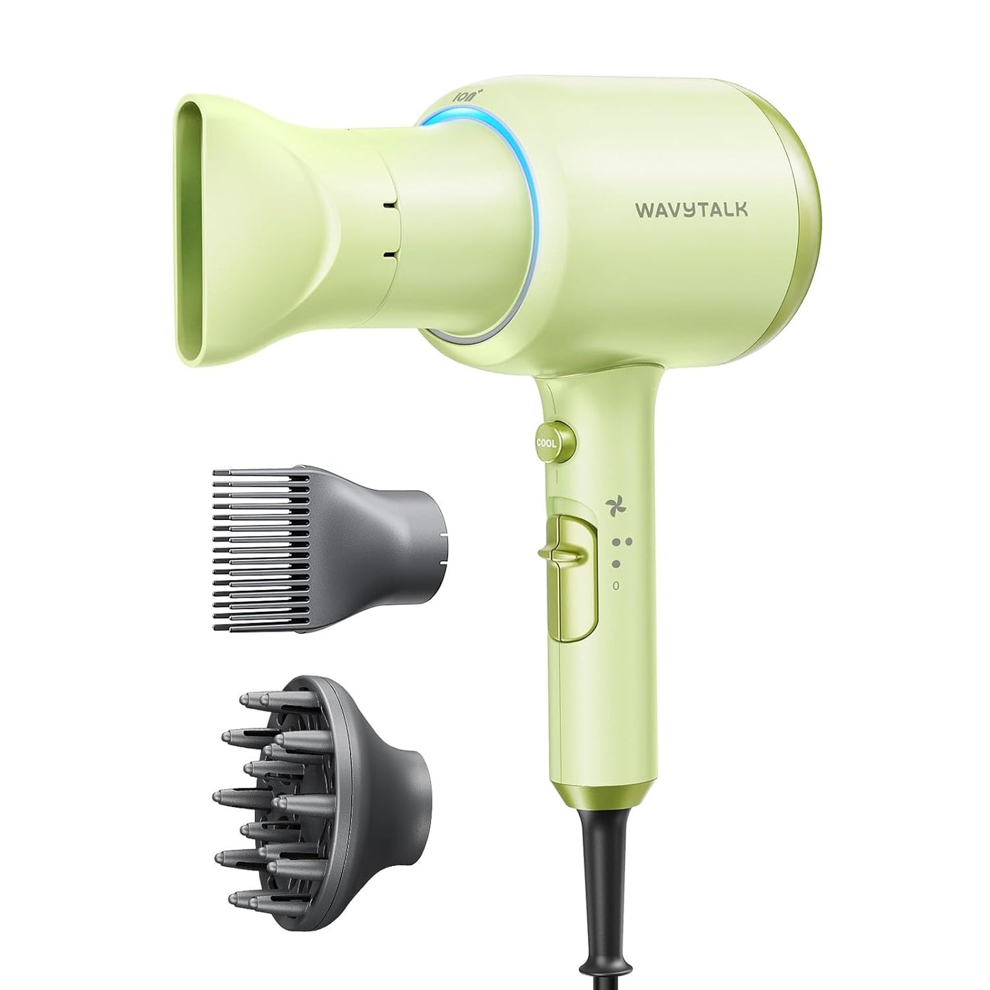 Wavytalk 1875W Ionic Hair Dryer | Diffuser & Attachments for Curly Hair