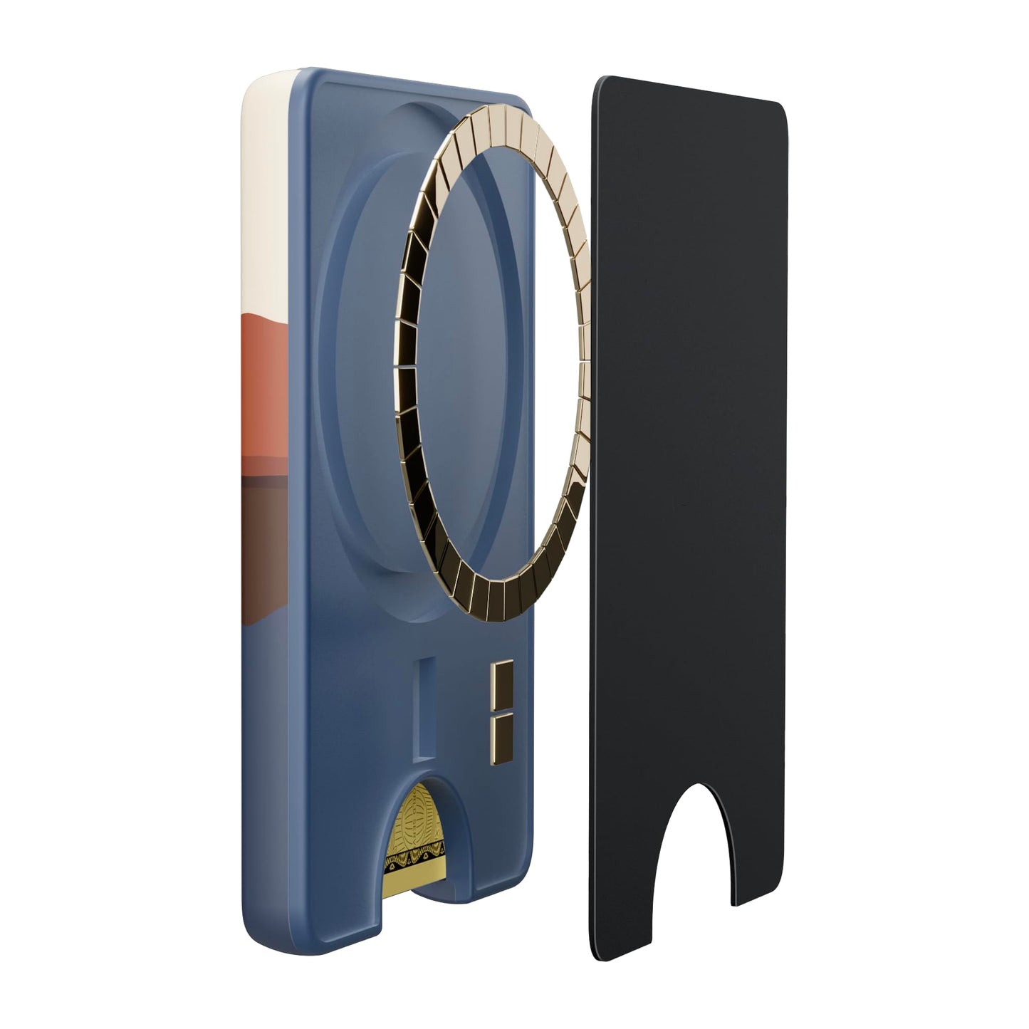 Casely MagWallet | Starfish Wishes | Coral Pink Shimmer | Slim Wallet Card Holder | Compatible with MagSafe | Soft-Touch Hard Silicone | Holds Up to 3 Cards