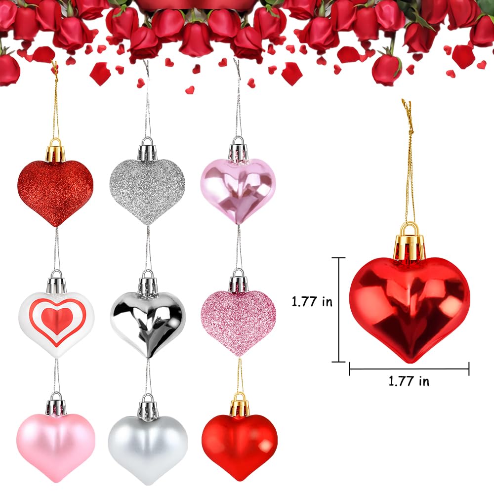 AKEROCK Valentines Day Door Decorations, 3D Heart Shaped Wooden Hanging Sign for Valentines Decorations or Wall Decor