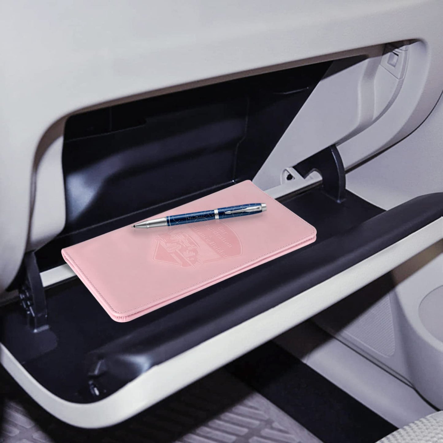 CoBak Car Registration and Insurance Holder - Vehicle Glove Box Car Organizer,Auto Truck Comparment Accessories Case with Magnetic Closure for Essential Document,Driver License,Cards