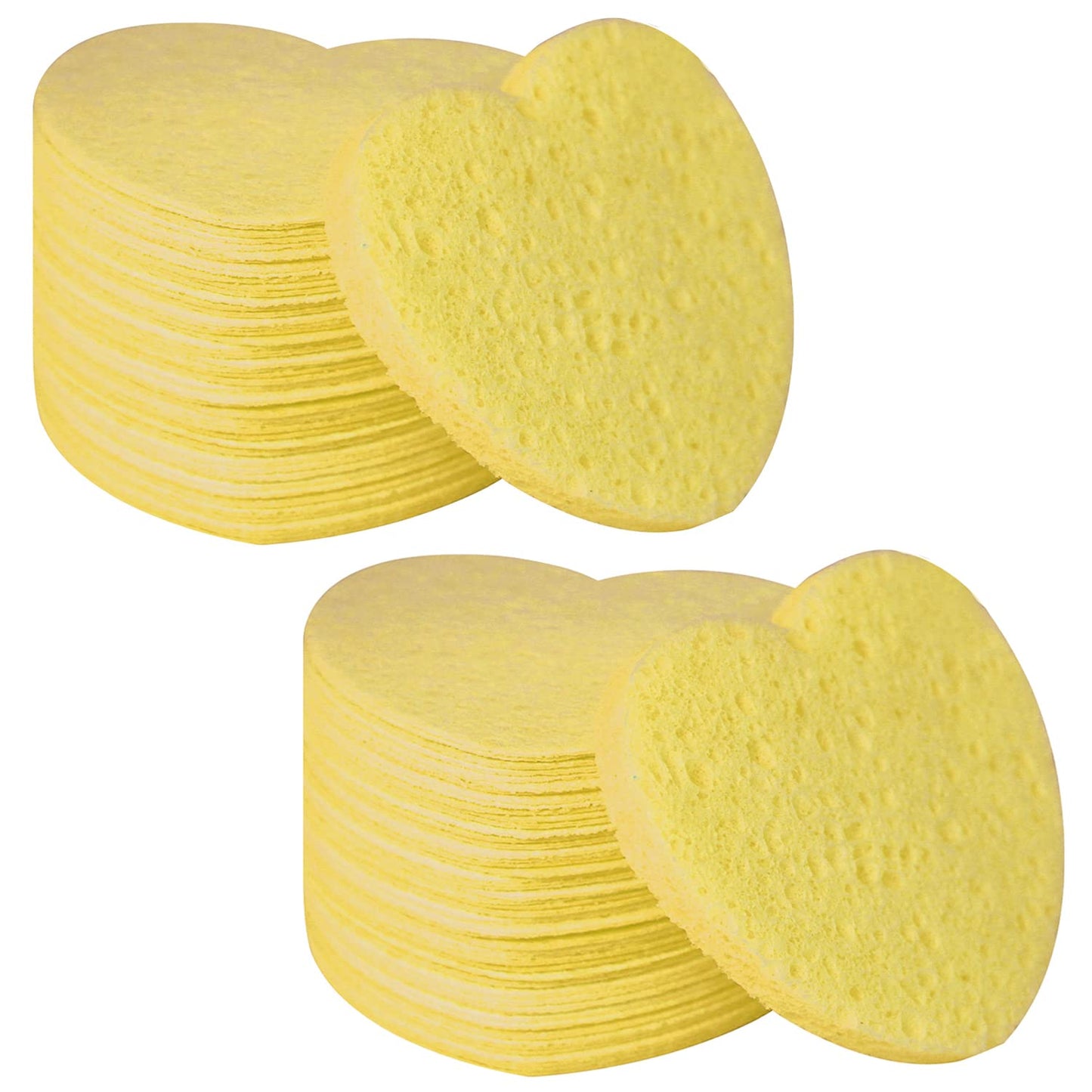 50-Count Facial Sponges Compressed, 100% Natural Cellulose Face Sponge Professional Cosmetic Spa Sponges for Face Cleansing, Exfoliating Mask, Makeup Removal for Travel and Home, Green