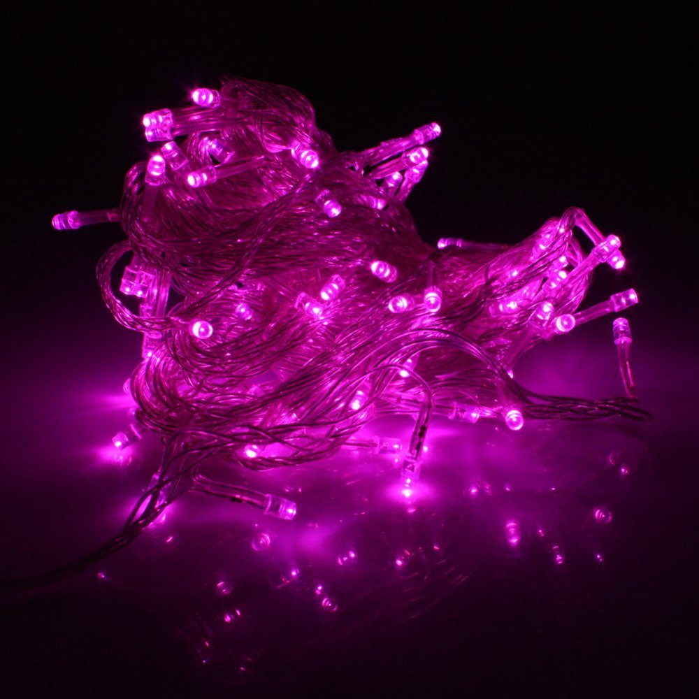 30 Mini Bulb LED Battery Operated Fairy String Lights in Pink for Valentines Day, Romantic Wedding, Home Decoration Room Lighting, Christmas, Crafts (158" inch Long String)