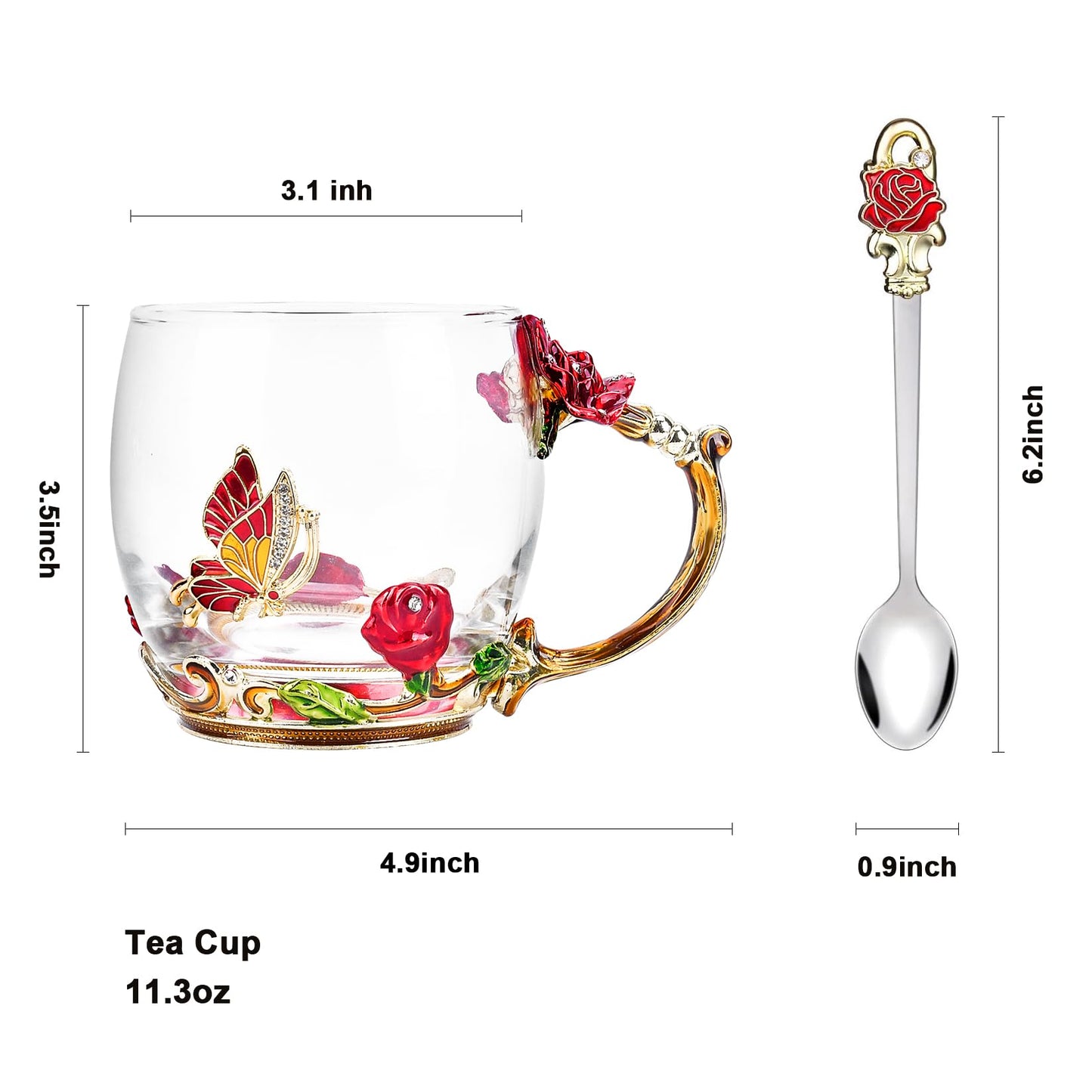 OEAGO Gifts for Mom Women Valentines Day Gifts for Her Glass Coffee Enamels Mug Best Birthday Valentine's for Girlfriend Wife Mothers Day from Daughter Son Tea Cup Stocking Stuffers Christmas