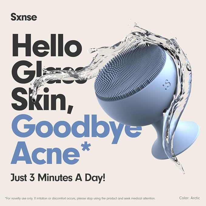 Sxnse Palm Silicone Face Scrubber – Compact Electric Facial Cleansing Brush for Acne, Pores & Makeup – Waterproof Face Exfoliator with 3 Speeds – Rechargeable Skincare Tool for Sensitive Skin (Forest)