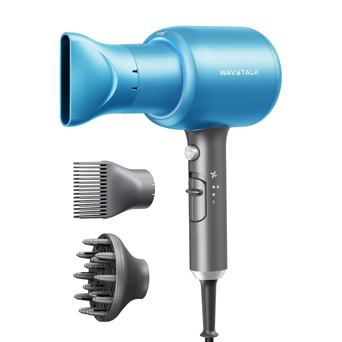 Wavytalk 1875W Ionic Hair Dryer | Diffuser & Attachments for Curly Hair