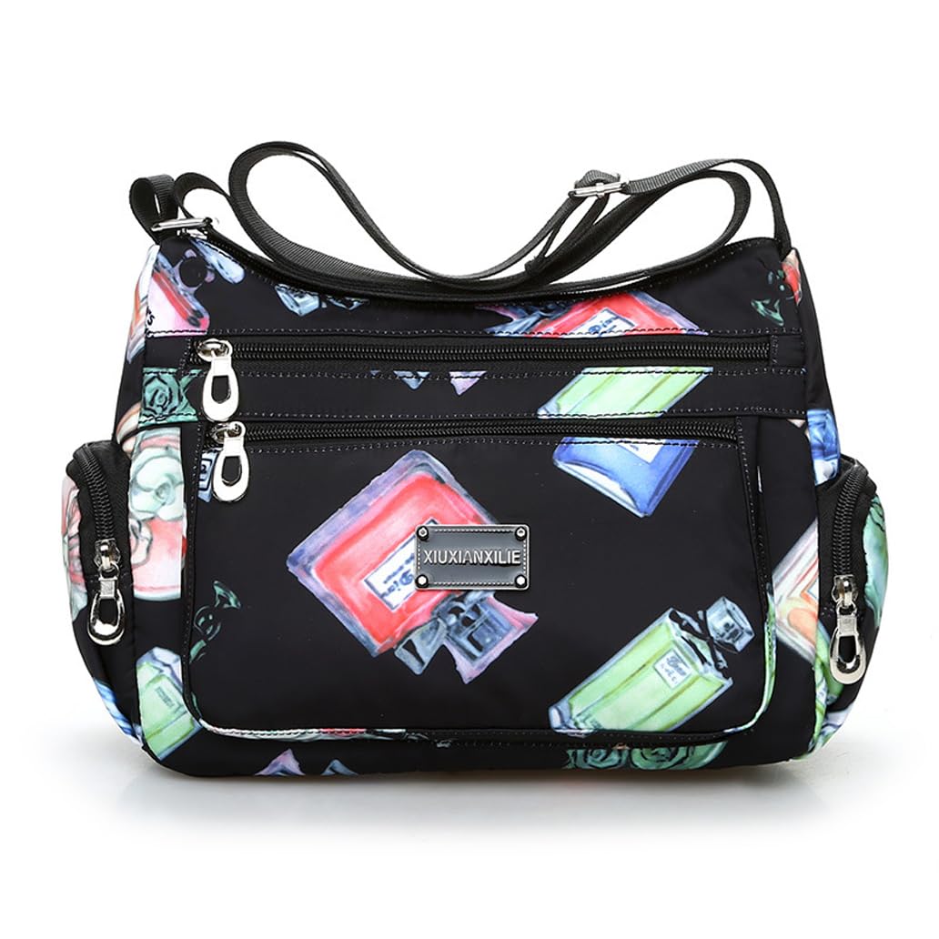 Flower cloth shoulder bag for women Crossbody Bags dumpling bag outdoor leisure large capacity women's bag (Perfume)