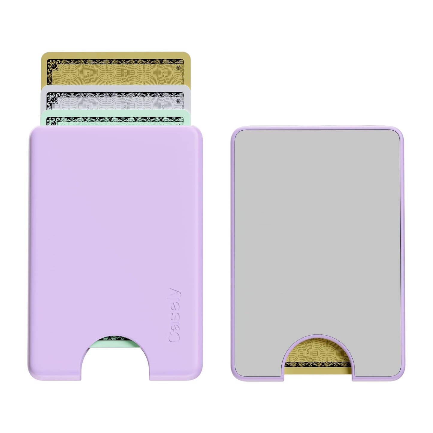 Casely MagWallet | Starfish Wishes | Coral Pink Shimmer | Slim Wallet Card Holder | Compatible with MagSafe | Soft-Touch Hard Silicone | Holds Up to 3 Cards