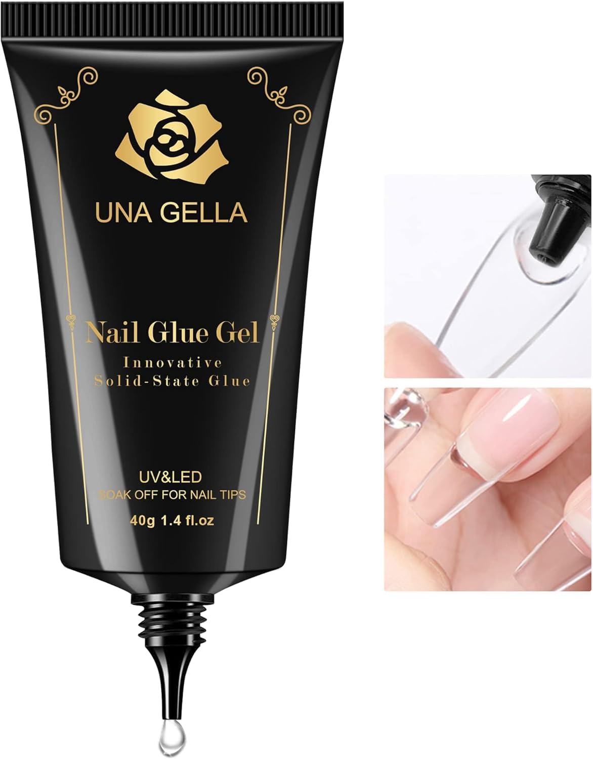 UNA GELLA 504Pcs Short Coffin Gel Press-On Nails | Pre-Etched For Women