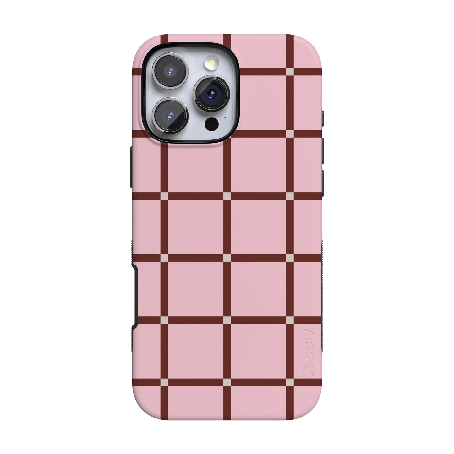 Casely iPhone 16 Pro Case | Fit Check | Neutral Checkerboard | Compatible with MagSafe | Bold Protective Design