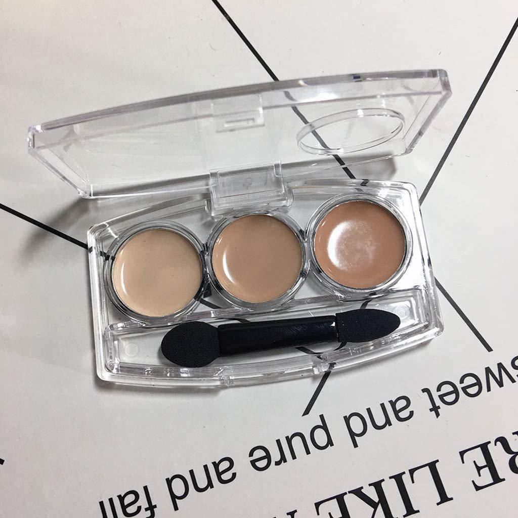 10 Pcs Clear Empty Eyeshadow Palette Plastic Eyeshadow Storage Box Case with 3 Grids Palettes Lipstick Box Pigment Palette Tray Plastic Cosmetics Container Box DIY Makeup Powder Sample Box