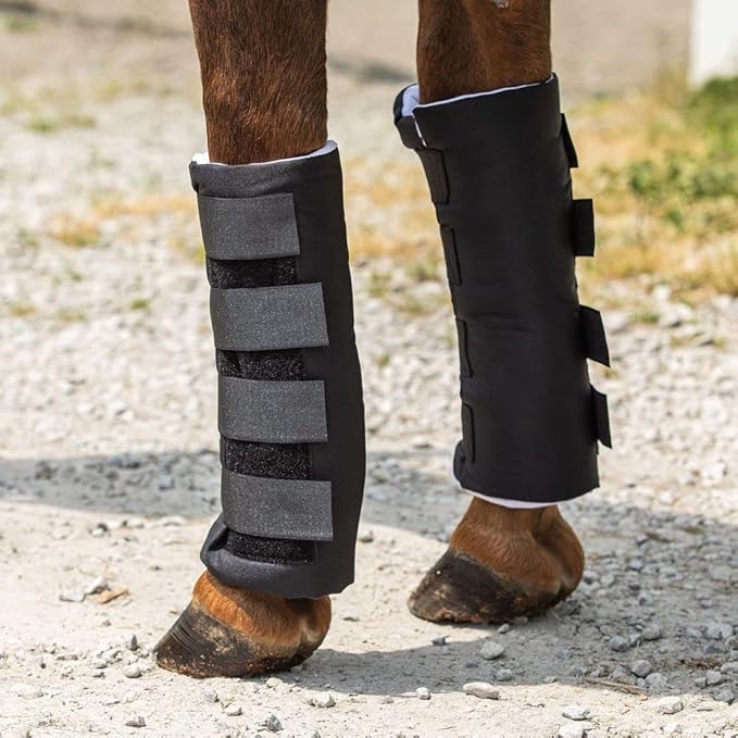 Dura-Tech Quick Wrap No Bow Leg Wraps for Horses | Size 16" | Color Black | Exceptional Leg Coverage | Versatile Use | Secure and Easy Application | Sold in Pairs
